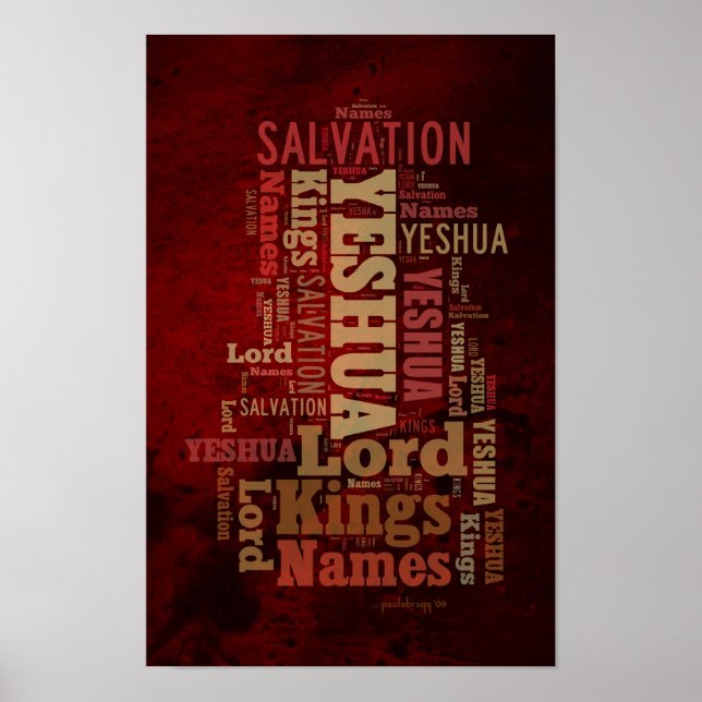 Poster Les noms du collage Yeshua/Jésus (Devant)