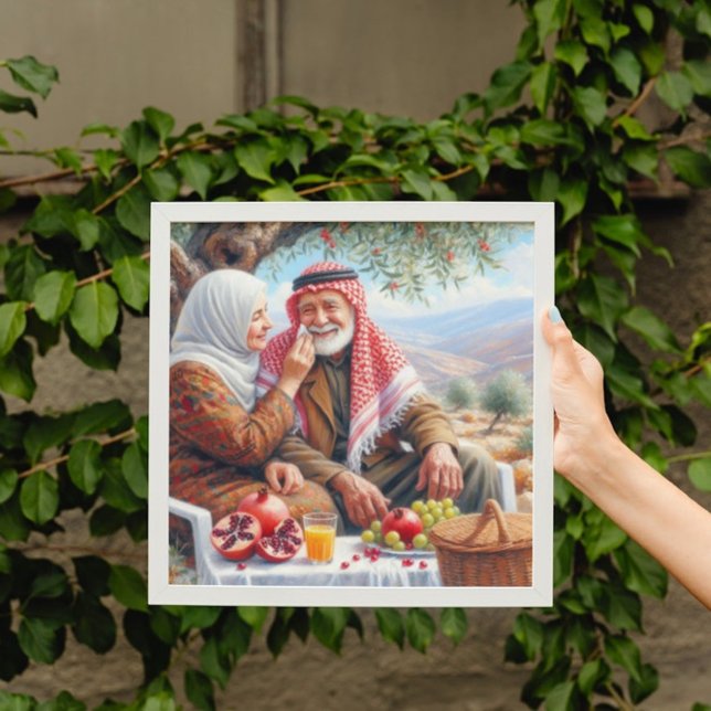Poster Les nuances de paix | Vieux couple palestinien (Créateur téléchargé)