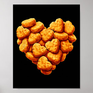 Poster Les Nuggets De Poulet Sont Mon Coeur Valentin Drôl