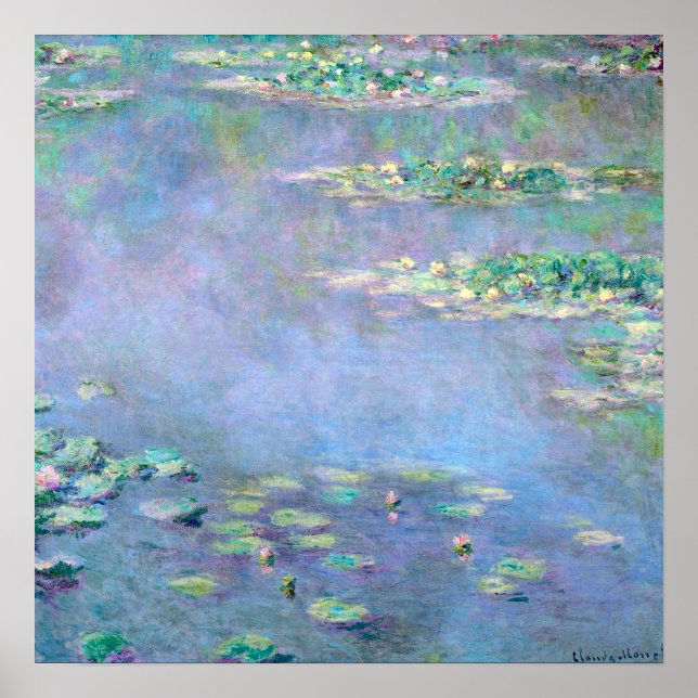 Poster Les Nympheas Nymphes d'eau Impressionnisme Art (Devant)