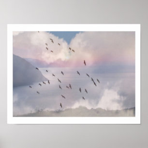 POSTER LES OISEAUX VOLENT EN GROUPE