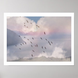 POSTER LES OISEAUX VOLENT EN GROUPE