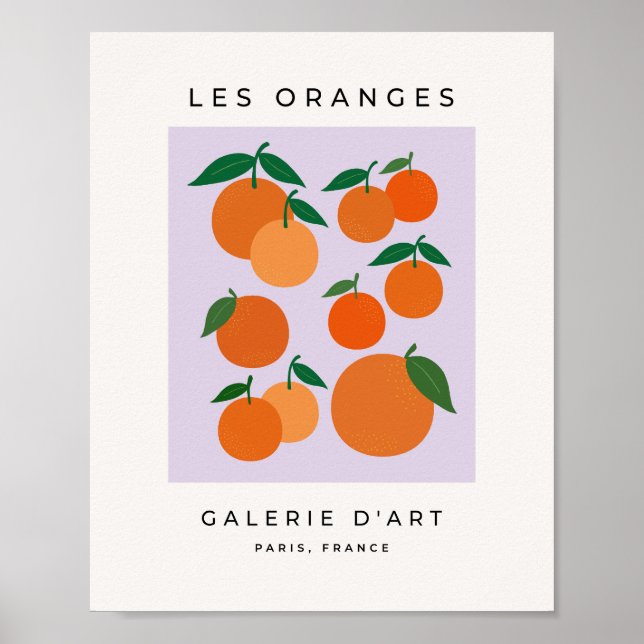 Poster Les Oranges 02 Purple Retro Fruit Lilac (Devant)