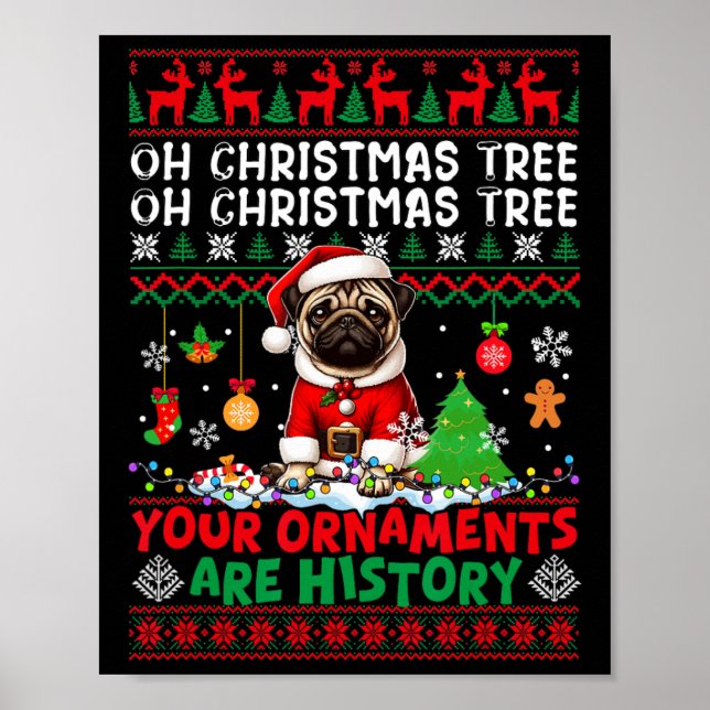 Poster Les ornements d'arbre de Noël sont histoire Sweate (Devant)