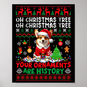 Poster Les ornements d'arbre de Noël sont histoire Sweate