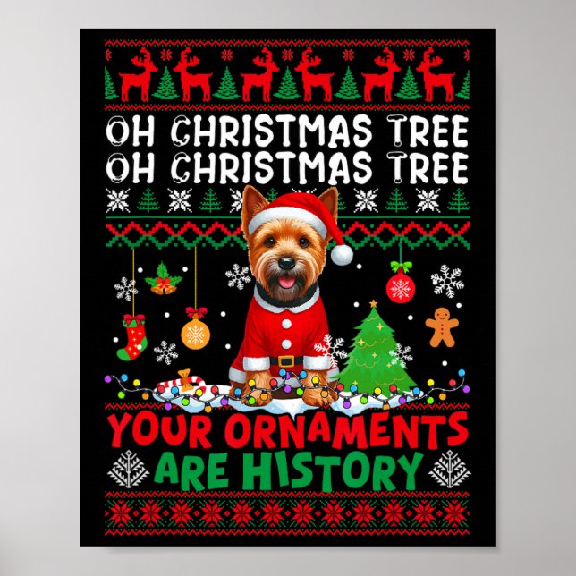 Poster Les ornements d'arbre de Noël sont histoire Sweate (Devant)
