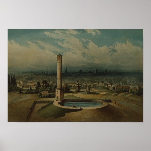 Poster Les ouvrages d'eau de Berlin, vers 1860 (Devant)