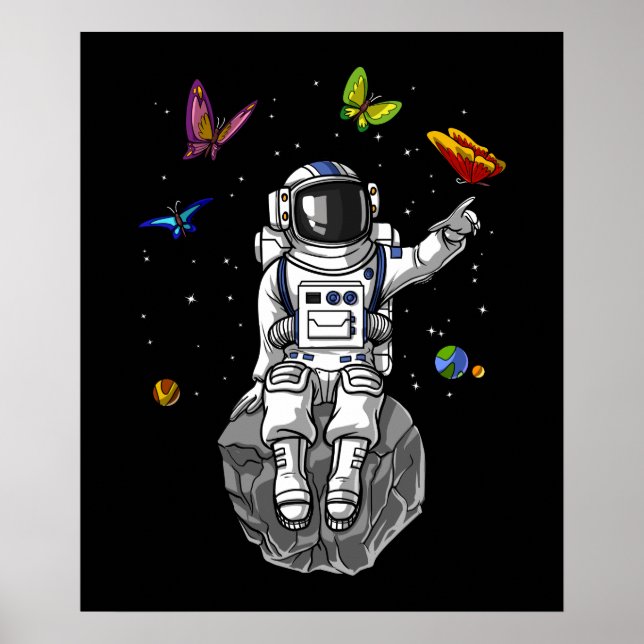 Poster Les papillons astronautes (Devant)
