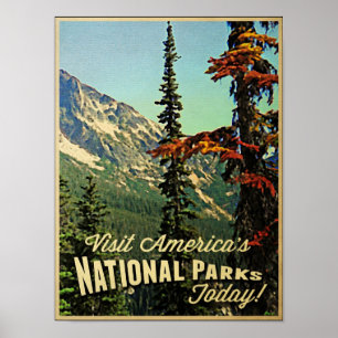 Poster Les parcs nationaux de l'Amérique