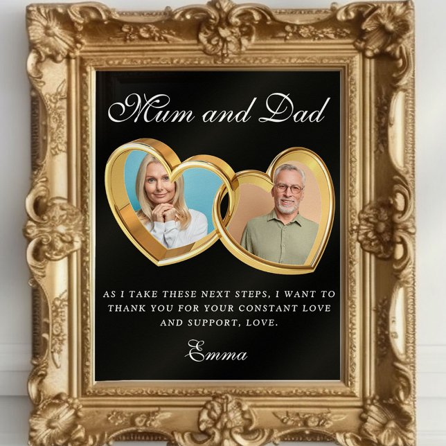 Poster Les parents de la mariée cadeau, maman papa Mariag (Créateur téléchargé)