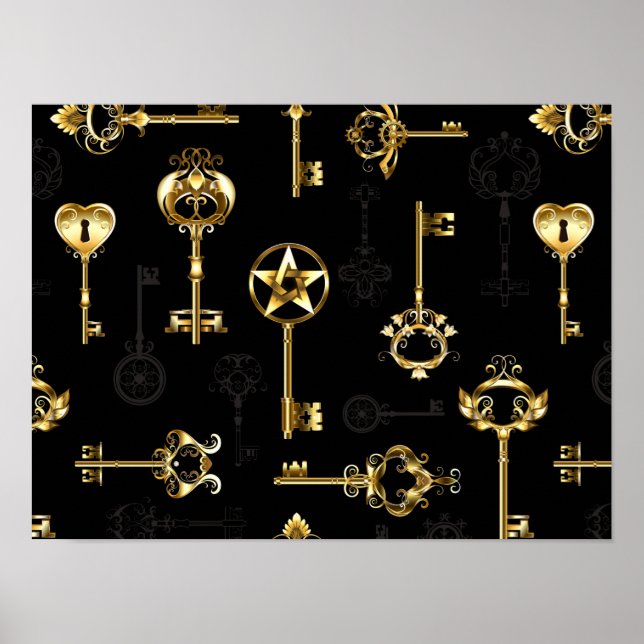 Poster Les Patters de Seamless avec Golden Keys (Devant)