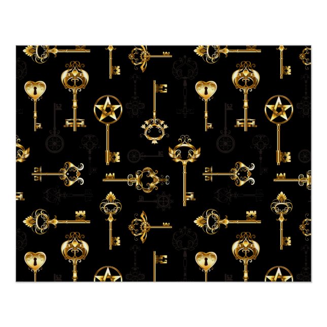 Poster Les Patters de Seamless avec Golden Keys (Devant)