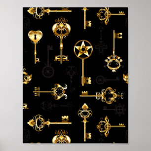 Poster Les Patters de Seamless avec Golden Keys
