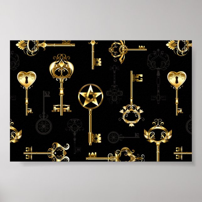 Poster Les Patters de Seamless avec Golden Keys (Devant)