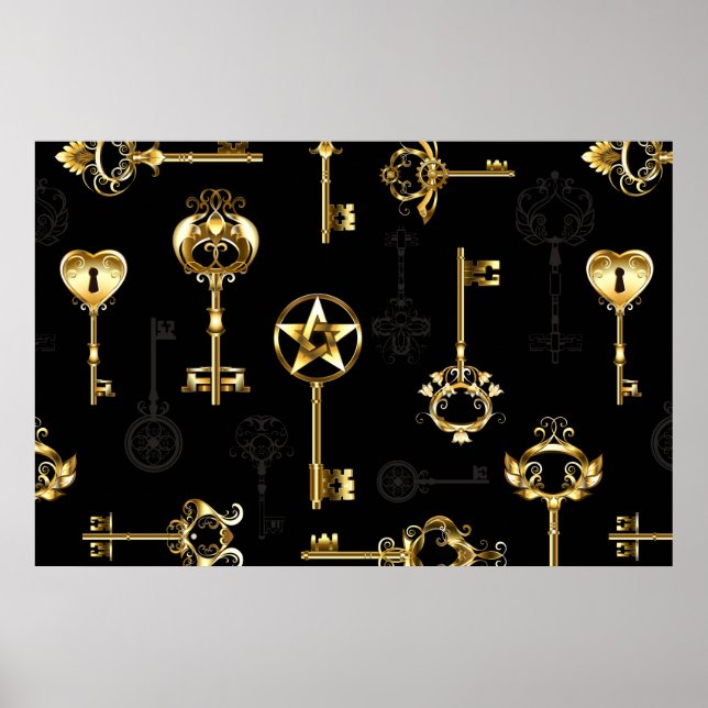 Poster Les Patters de Seamless avec Golden Keys (Devant)