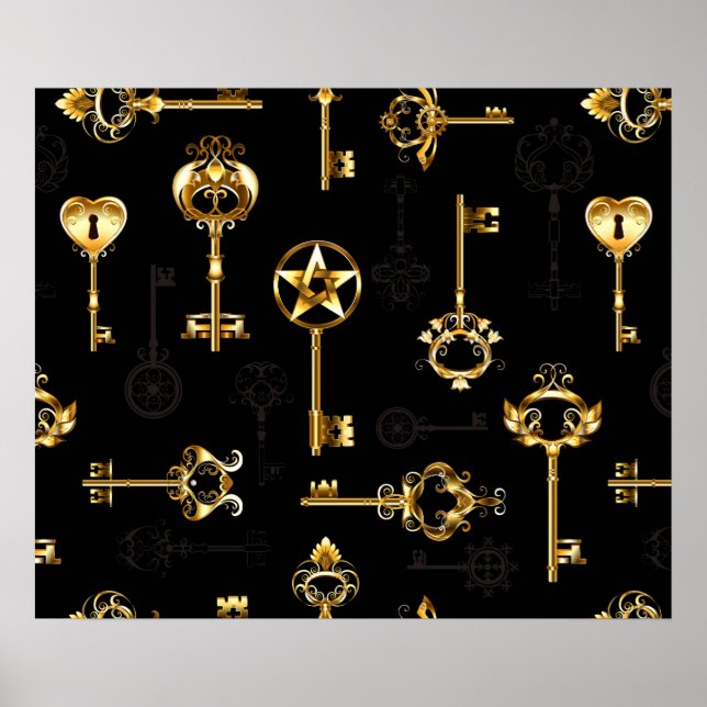 Poster Les Patters de Seamless avec Golden Keys (Devant)