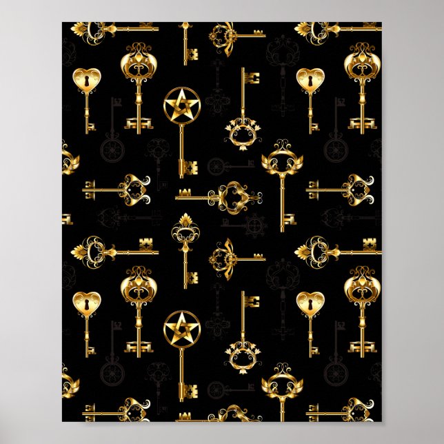 Poster Les Patters de Seamless avec Golden Keys (Devant)