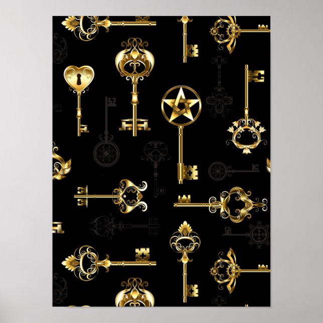 Poster Les Patters de Seamless avec Golden Keys (Devant)