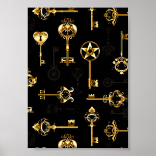 Poster Les Patters de Seamless avec Golden Keys