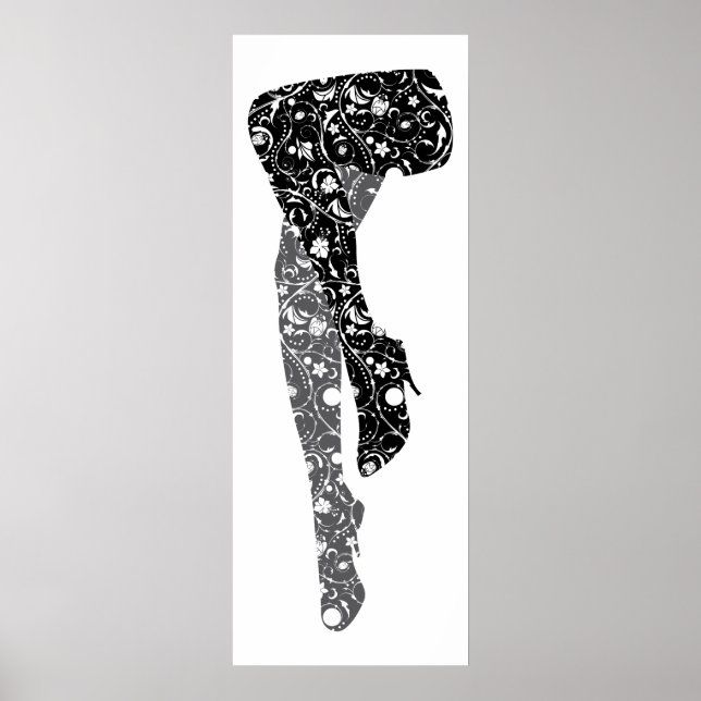 Poster Les pattes à motifs floraux de la femme blanche no (Devant)