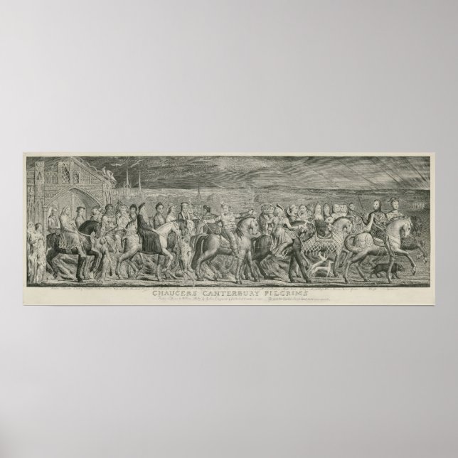 Poster Les pèlerins de Canterbury par William Blake (Devant)