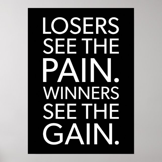 Poster Les perdants voient la douleur, les gagnants voien (Devant)