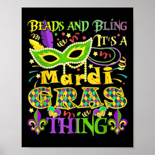 Poster Les perles et la lessive C'est un Mardi Gras