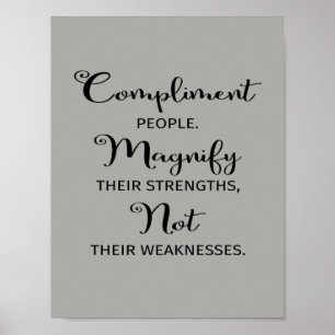 Poster Les personnes de compliment magnifient leur