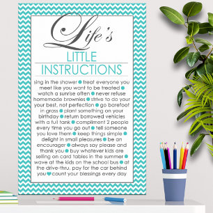 Poster Les petites instructions de la vie Aqua Blue
