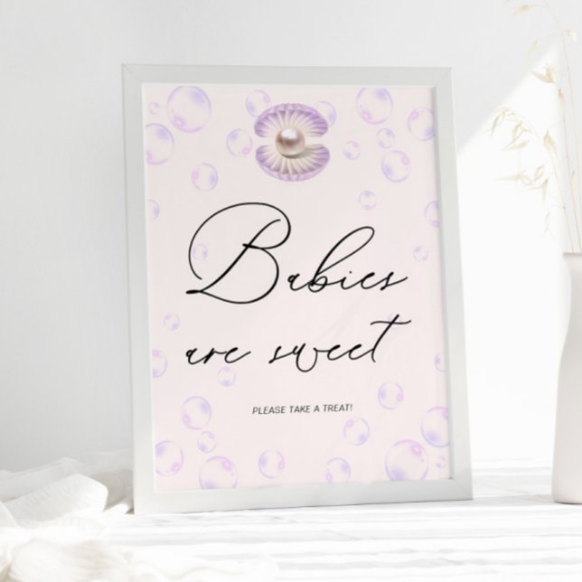 Poster Les Petits Bébés Pearl Sont Baby shower Sucré (Créateur téléchargé)