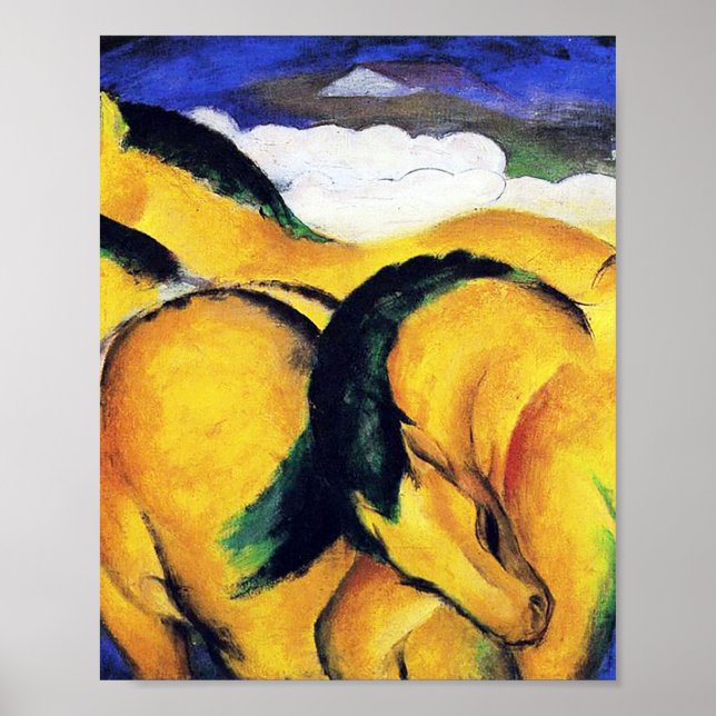 Poster Les petits chevaux jaunes de Franz Marc (Devant)