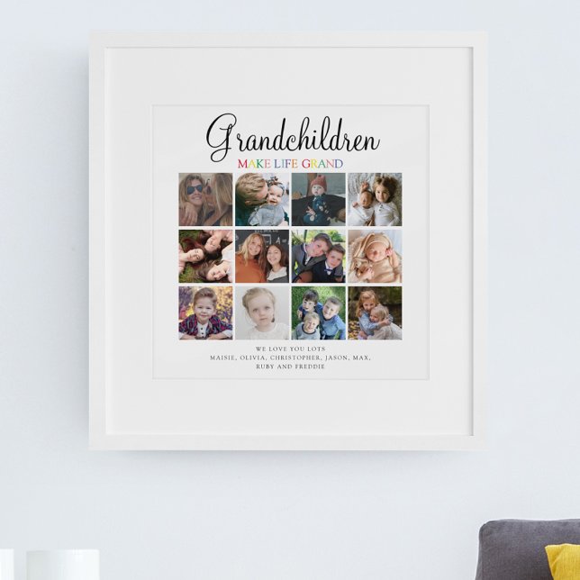 Poster Les petits-enfants font la vie grand | Collage de  (Créateur téléchargé)