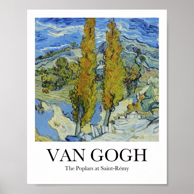 Poster Les peupliers à Saint-Rémy par Vincent van Gogh (Devant)