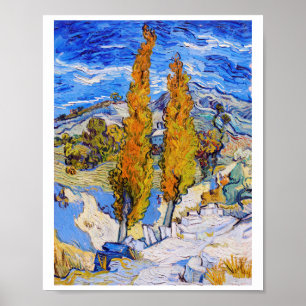 Poster Les peupliers de Saint-Rémy, Van Gogh