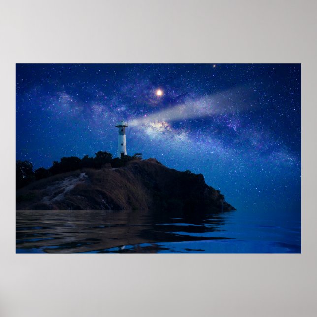 Poster Les phares | Phare de nuit étoilé (Devant)