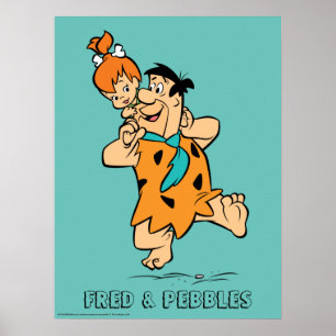 Poster Les Pierrafeu   Fred & Pebbles Flintstone