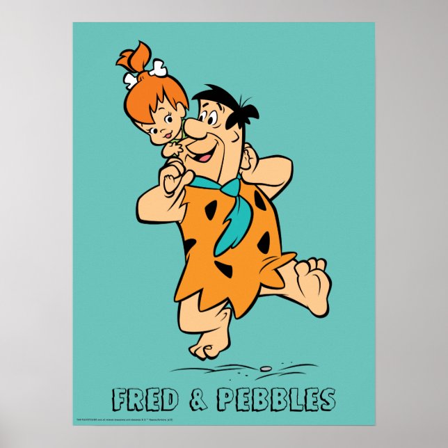 Poster Les Pierrafeu | Fred & Pebbles Flintstone (Devant)