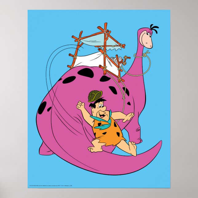 Poster Les Pierrafeu | Fred Sliding Down Tail (Devant)