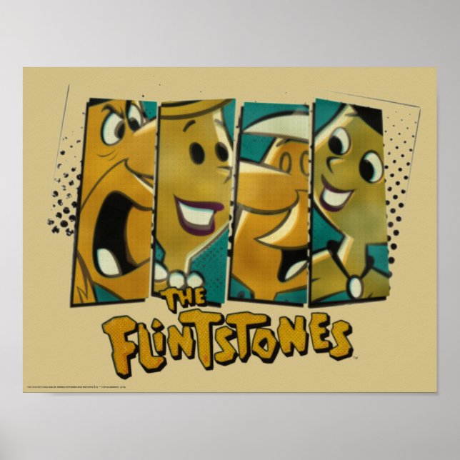 Poster Les Pierrafeu | Panneaux de caractères Retro Comic (Devant)