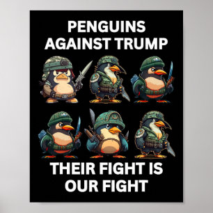 Poster Les Pingouins En Colère Contre Trump Leur Combat E