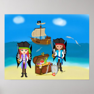 Poster Les pirates et le trésor