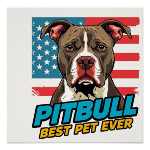 Poster Les Pitbulls Sont Les Meilleurs Animaux De Compagn