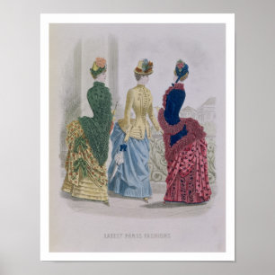 Poster Les plus défuntes modes de Paris, robes de trois