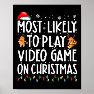 Poster Les Plus Probables À Jouer Jeu Vidéo Sur Noël Père