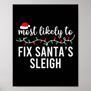 Poster Les Plus Probables À Noël Chemise Correspondant Fa