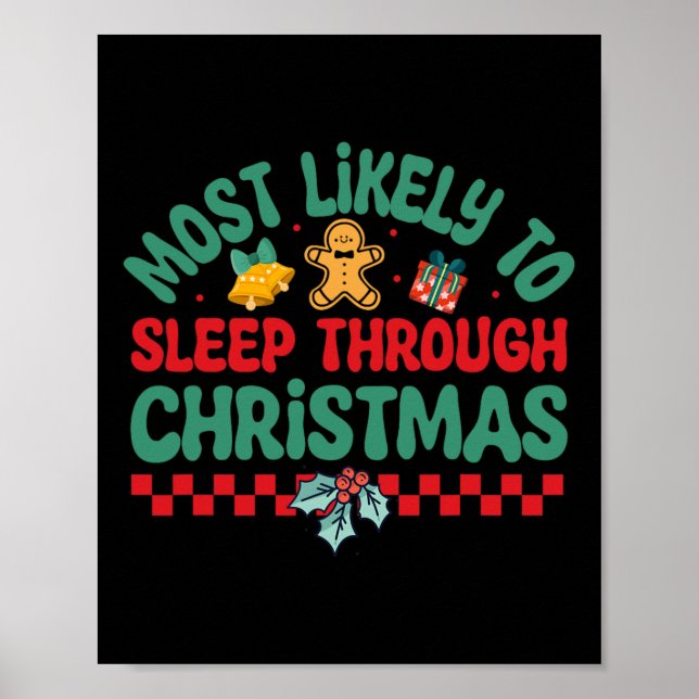 Poster Les Plus Susceptibles De Dormir Pendant Noël - Noë (Devant)