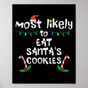 Poster Les plus susceptibles de manger Santas Cookie Noël
