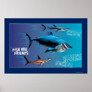 Poster Les poissons sont amis