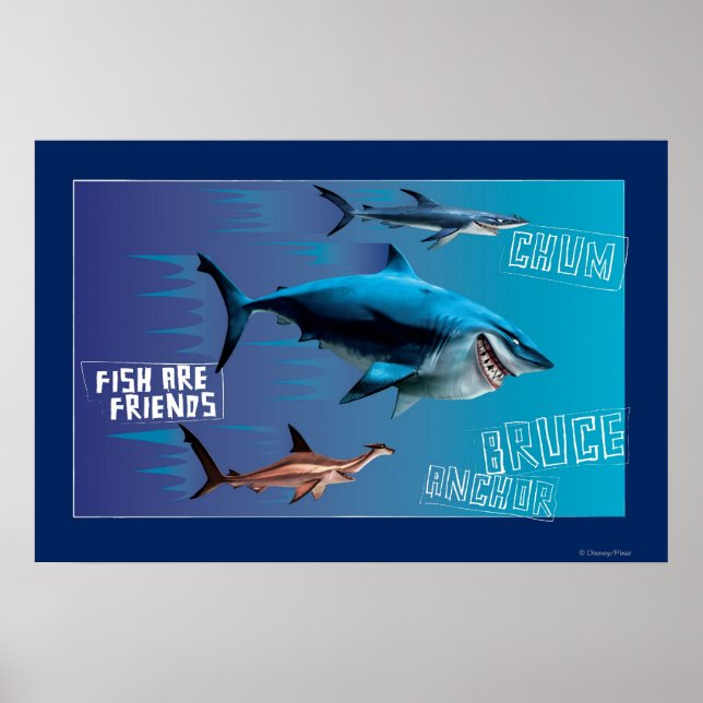 Poster Les poissons sont amis (Devant)