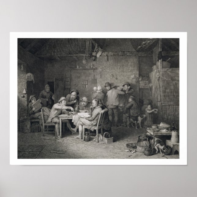 Poster Les politiciens du village, gravé par Abraham Raim (Devant)